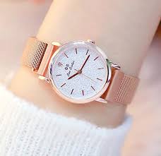 Elegance rose mesh timepiece